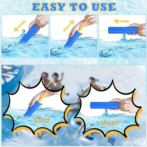 Pistolet à eau bleu avec buse verte, jouet en plastique pour enfants, jeu d'été en plein air - Product Image 2