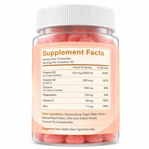 Suplemento multivitamínico múltiple para apoyar la inmunidad Cuidado DE LA SALUD <span class=keywords><strong>Colecalciferol</strong></span> <span class=keywords><strong>10000</strong></span> Calcio y vitamina D3 K2 Gomitas para la salud - Product Image 2
