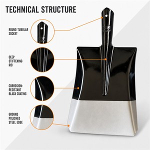 หัวพลั่วเหล็กสี่เหลี่ยมสองสี OEM ขอบขัดเงา ใบ<span class=keywords><strong>พลั่ว</strong></span>สำหรับงานเกษตร จัดส่งตรงจากโรงงานสำหรับละตินอเมริกาและแอฟริกา - Product Image 2