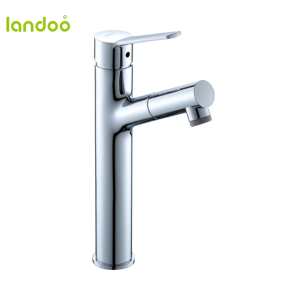Luxury Pull Out hot water chrome brass bathroom basin faucets