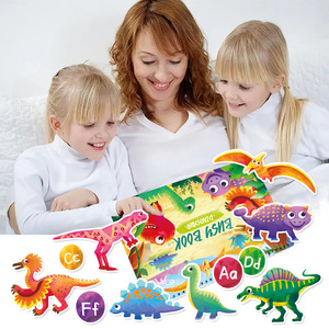 Livre d'activités en papier silencieux pour bébés et tout-petits, avec dessins animés mignons, thème <span class=keywords><strong>dinosaure</strong></span>, chiffres et corps humains, pour développer les compétences de vie et les jeux amusants, jouet cadeau en papier artistique - Product Image 2