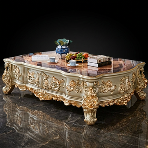 Antique <b>Gold</b> Centre <b>Table</b> Handcrafted Solid Wood Luxury Coffee <b>Table</b> Decorative Furniture For Living Room - Product Image 4