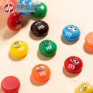 Adornos de Resina con Forma de Frijol de Dibujos Animados, Redondos y Coloridos, Decoraciones DIY para Fundas de Teléfono, Pinzas para el Cabello, Imanes para Refrigerador - Product Image 1