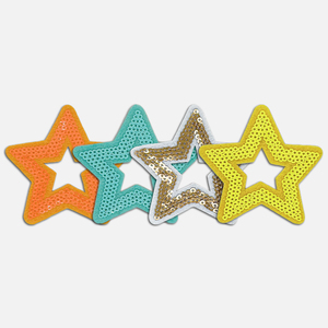 Patch di Paillettes a Forma di Stella a Cinque Punte Colorata, Decorativa per Costumi di Spettacolo e Danza per Bambini, Ricamo con Paillettes - Product Image 4