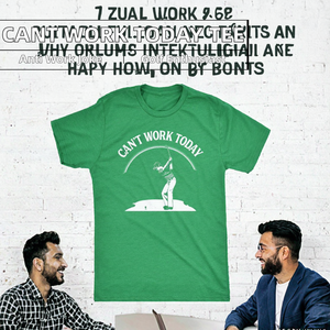 T-shirt Crazy Dog pour homme, motif lettres vintage, humoristique sur le thème du travail, pour les amateurs de golf, avec jeu de mots, vert chiné - Product Image 2