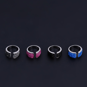 Luxury Best 3A+ Round Zircon Crystal <b>Ring</b> Stainless Steel <b>Rings</b> Women <b>Men</b> Opening Adjustable Trendy <b>Rings</b> for Girls for Girls - Product Image 5