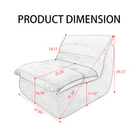 Canapé Poire Moderne Capitonnage Simple, Lit Canapé Compressé et Chaise de Sol Relaxante pour Salle de Jeux Meubles de Salon