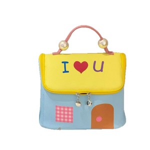 Cute Dopamine Mini Makeup Bag Large Capacity Waterproof Portable Storage For Women With Soft Handle And Splicing Design - Product Image 3