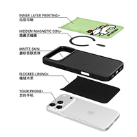 Coque de téléphone AG Feeling Black Edge avec motif Punny Dogt doré pour iPhone 17, 17 Pro Max, 16 Pro, 15, 15 Pro Max – Coque magnétique