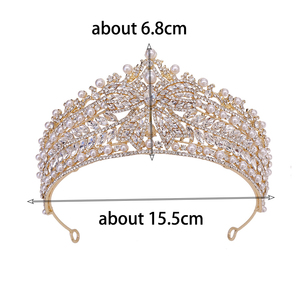Diadème en cristal fait à la main de luxe coréen pour Queens Pageant Crown Diamond Baroque Pageant Crowns Couronne - Product Image 6