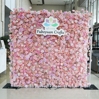 Panel Latar Belakang Dinding Bunga Putih Pernikahan F01 3D 5D Gulung, Dinding Bunga Mawar Sutra Buatan Warna Pink untuk Dekorasi Latar Belakang Acara