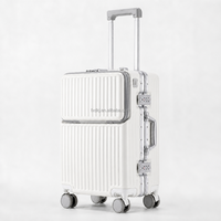 Nouvelle valise en aluminium simple avec fermeture éclair, 20 ou 24 pouces, coque rigide de haute qualité, ouverture frontale, valise de voyage