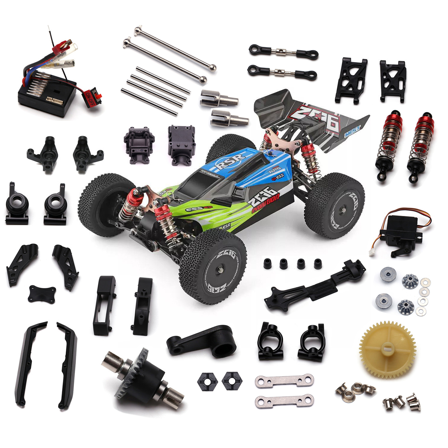 WLtoys RC автозапчасти 144001 100% оригинальные запчасти аксессуары плата приемника/Мотор/сервопривод/ESC/винт/подшипник/Шестерня/амортизатор
