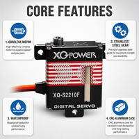 Servomoteur numérique sans noyau étanche ultra-mince 10 mm XQ-S2210F 11 kg avec engrenage en acier inoxydable pour avion RC et planeur 8,4 V XQ-POWER