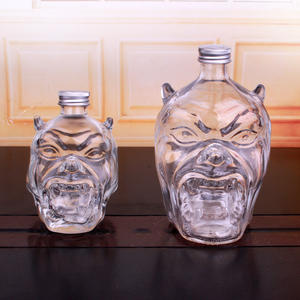 Botella de Vidrio para <span class=keywords><strong>Vino</strong></span>/Vodka con Cabeza de <span class=keywords><strong>Diablo</strong></span> y Tapa Metálica de Rosca, 250 ml, 680 ml - Product Image 1