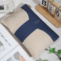 Sacs d'emballage réutilisables en toile de jute avec logo personnalisé promotionnel imprimé fermeture éclair lavable pochette de maquillage avec logo personnel