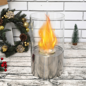 Foyer d'intérieur miniature sur table, foyer au <span class=keywords><strong>bio</strong></span><span class=keywords><strong>éthanol</strong></span>, cylindre autoportant, <span class=keywords><strong>bio</strong></span>-<span class=keywords><strong>gel</strong></span> et <span class=keywords><strong>éthanol</strong></span>, foyer en verre et acier inoxydable - Product Image 3