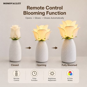 Lampe de table décorative en forme de <span class=keywords><strong>rose</strong></span>, couleur au choix, à piles, pour les acheteurs de fournitures de vente au détail pour les magasins de style de vie - Product Image 1