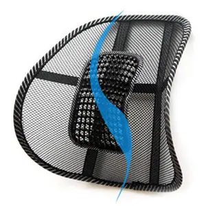 Supporto per la schiena in rete traspirante con perline massaggianti ergonomico progettato per sedia da ufficio con supporto per la schiena
