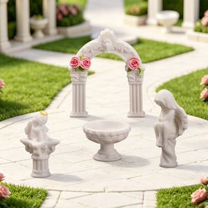 Miniature Romantiche in Resina per Giardino, Arco di Rose, Statuette di Angeli, Vasi per Decorazioni Casa delle Bambole, Regali di San Valentino - Product Image 5