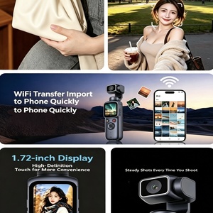 4K Cep Kamerası WiFi 1.72 Dokunmatik Ekranlı El Tipi Gimbal Kamera Vlog Video Kamerası Yüz Takipli Cep Aksiyon Kamerası Kamera - Product Image 4
