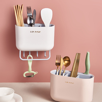 MONR Vente directe usine – Étagère murale multifonction en plastique PS, non pliable, à un seul niveau, avec crochets, pour cuisine et salle de bain