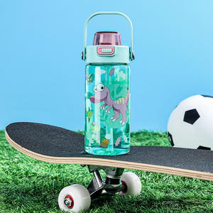 BEDG Botella de Agua Deportiva sin BPA de 600ml, Recipiente de Plástico con Boquilla de Succión de Silicona con Impresión de Dibujos Animados para Niños, Novedad - Product Image 6