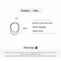 Collier multi-couches de perles de coquillage vertes irrégulières avec perles intercalaires en pierre, longue chaîne perlée, style bohème forêt, bijoux pour femmes, colliers en pierre