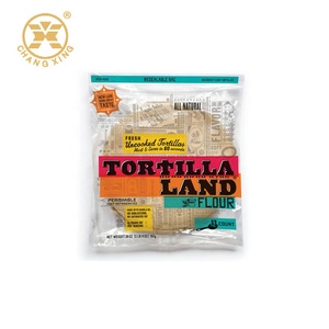 Custom Printed Heat Sealed Zip-lock Plastic Bag For Tortillas Frozen Food Packaging Bags tortilla packaging tortilla plastic bag