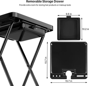 Modelling Division Equipment Plastic Beauty Salon Trolley Foldable 4-Wheel <b>Tray</b> with Magnetic Bowls Home Use - Product Image 3