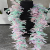 Bufanda de Color negro Boa de plumas de pavo para fiesta en casa, boda, decoración de Navidad, ropa artesanal DIY, disfraz, vestido de baile, accesorios