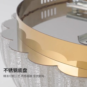 Modern <b>Ceiling</b> <b>Light</b> Led Bedroom Entryway Stainless Steel Glass Lamp Chandelier Flush Mount Lighting - Product Image 3