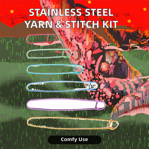 Juego de gancho de ganchillo de 25mm de estilo <span class=keywords><strong>Simple</strong></span>, soporte de puntada de hilo de aluminio de acero inoxidable, aguja de tejer, accesorio de costura para uso manual - Product Image 2
