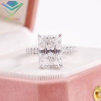 Bague de fiançailles haut de gamme personnalisée en or 18 carats avec moissanite et diamant de laboratoire de 4 carats pour femme, bijoux fins