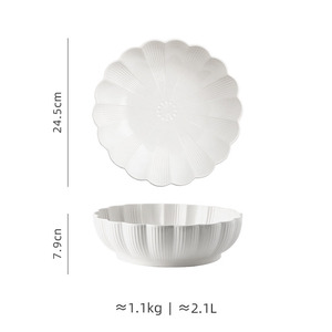 Chinese Household Food Salad Soup Bowl Poached Ceramic Large for Restaurant - Product Image 4