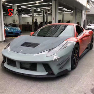 Kit de carrocería estilo PD para <span class=keywords><strong>Ferrari</strong></span> <span class=keywords><strong>458</strong></span> <span class=keywords><strong>2009</strong></span>- 2013 parachoques delantero parachoques trasero faldones laterales capó del motor semi-fibra de carbono - Product Image 5