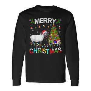 Merry <b>Christmas</b> <b>Sheep</b> Lover Xmas Long Sleeve T-Shirt - Product Image 1
