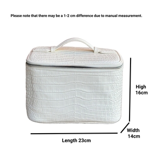 Elegant Texture Pattern Leather <b>Travel</b> Cosmetic Storage Case Wash <b>Bag</b> With Handle Organizer <b>Makeup</b> Custom Logo 00033 Crocodile P - Product Image 5