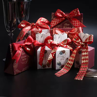 Ruban en satin imprimé personnalisé en gros pour emballages de boîtes cadeaux de Noël - Écologique et durable