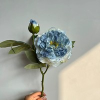 Rose artificielle réaliste à 2 têtes avec bords brûlés, style nordique, décoration pour la maison et le bureau, pour Pâques et la remise des diplômes
