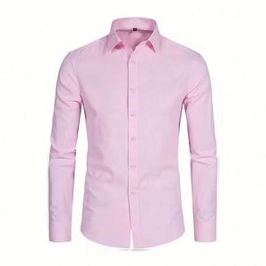 Design Men's Black White Dress Shirts Regular Fit Long Sleeve Brand Shirt Men Polyester Business Breathable Formal Shirts - Product Image 6