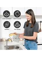 Serviettes de cuisine en microfibre Lingettes à séchage rapide non pelucheuses 20pk Value Pack Chiffons propres réutilisables par rouleau en gris pour le nettoyage de la vaisselle