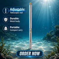 Pompe à eau submersible monophasée 4 pouces en acier inoxydable 304, longue durée de vie, débit 8m³/h, 20 étages, hauteur de refoulement 126m, pour l'irrigation agricole