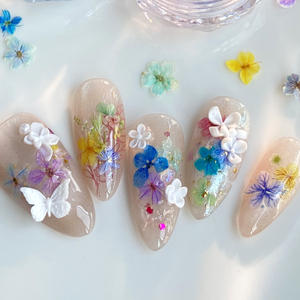 TSZS Mini vraies fleurs naturelles 3D décoration des ongles coloré bricolage <span class=keywords><strong>bleu</strong></span> violet fleurs séchées ongles breloques ongles en gros - Product Image 3