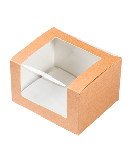 Caja de Papel Kraft para Alimentos al por Mayor, Tamaño S, con Ventana Transparente a Prueba de Fugas, para Comida para Llevar, con Logotipo Personalizado - Product Image 2