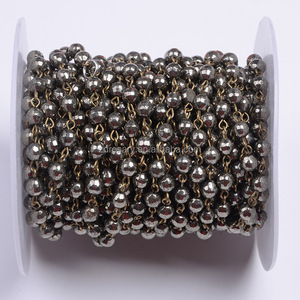 Rolls chain wrapped wire antique BRONZE, Hematite beads Natural, precious stone necklace for D <span class=keywords><strong>I</strong></span> Y - Product Image 1