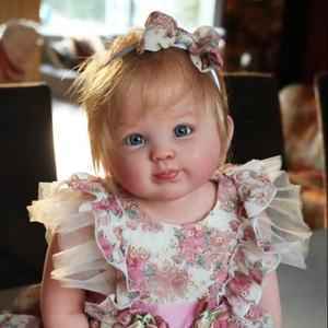 Poupée Reborn Fille – 45 Cm, Cheveux Blonds, Yeux Bleus, Réaliste – NEUVE