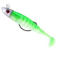 Leurre souple de haute qualité avec tête plombée, appât souple à queue en T, 10cm 15.5g, 13cm 26g, leurre de pêche souple avec hameçon à ardillon