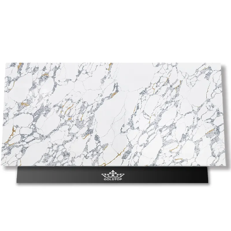 GOLDTOP OEM/ODM Cuarzo Polished White slabs 55091 Calacatta Paonazzo Quartz high quality quartz wear resistant countertop
