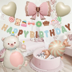 Ensemble de ballons en feuille d'aluminium ours mat drapeau de bonbons coeur <span class=keywords><strong>pour</strong></span> les décorations d'hélium de fête d'<span class=keywords><strong>anniversaire</strong></span> des enfants - Product Image 3